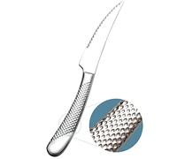Xideman® Innovativo coltello forgiato 2 in 1 scanalato ultra affilato, per cena e bistecca, set da 6 pezzi con coltello da bistecca in acciaio inossidabile ad alto tenore di carbonio, coltelli da