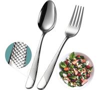 Xideman® Set posate dessert 24 pezzi (17 cm) - acciaio inossidabile 18/10, cucchiai e forchette medie, ideali per cucine domestiche e ristoranti (Argento, 24 - Spoons & Forks)