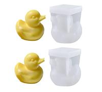 Xidmold 2 stampi in silicone 3D a forma di anatra per fondente, cioccolato, dessert, decorazione per torte, sapone, bombe da bagno, argilla polimerica, gesso, arte in resina