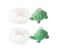 Xidmold 2 stampi per candele a forma di tartaruga, in silicone 3D, per candele di cera di soia, sapone, gesso, resina epossidica, artigianato (C)