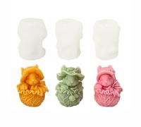 Xidmold 3 stampi per candele a forma di cavolfiore, coniglietto pasquale in silicone, per fondente, cera di soia, sapone, gesso, resina epossidica, artigianato
