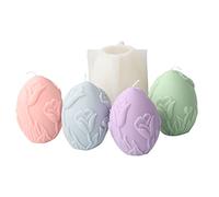 Xidmold 3D Ostereier Silikonform, Ostern Blume Eier Kerzenformen Seifenform Ei Silikon Backform Blume Ostereiform für Tortendeko, Schokolade, Seife, Sojawachs Kerzen, Ostergeschenke