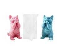 Xidmold Stampo 3D per candele per gatti, stampo in silicone per cioccolato, fondente, sapone, candela, figurina, argilla polimerica, statua, artigianato artistico in resina