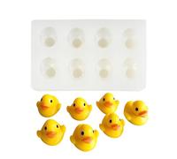 Xidmold Stampo a 8 cavità a forma di anatra in silicone 3D per pasta di zucchero, cioccolato, caramelle, per resina epossidica, sapone, bombe da bagno, argilla polimerica, pastelli, fai da te