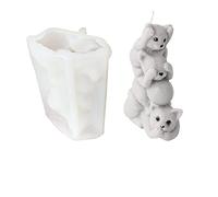 Xidmold Stampo in silicone 3D per gatti, stampi in silicone per fondente, decorazione per torte, cioccolato, sapone, gesso, candele di cera di soia, artigianato in resina epossidica (J)