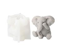 Xidmold Stampo in silicone a forma di elefante 3D, forma di elefante, in silicone, per fondente, decorazione torte, cioccolato, sapone, candele di cera di soia, artigianato (C)