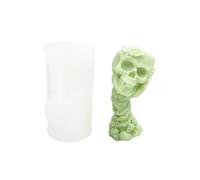 Xidmold Stampo per candele a forma di teschio di Halloween, in resina epossidica, stampo 3D in silicone per candele di cera di soia, ornamenti in gesso, artigianato di Halloween (senza sentire il male