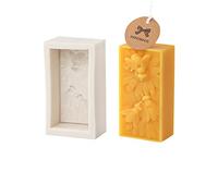 Xidmold Stampo rettangolare in silicone per candele a forma di ape, per candele di cera d'api, sapone, lozioni, fondente, dessert, artigianato fai da te (piccolo)
