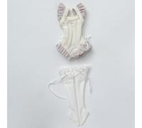 XiDonDon Costumi da bagno alla moda per bambole BJD Blyth, Ob24, Licca, Azone Accessori per giocattoli e regali (solo vestiti) (White-Light Purple)