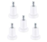Xidouyuer 5 piedini a campana ad alto profilo da 6,3 cm, colore bianco, per moquette, sedie da ufficio o sgabelli, ruote girevoli per fissare ruote fisse con feltrini autoadesivi, piedini per sedie e