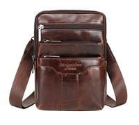 Xieben Borsa a Tracolla In Pelle Borsello Per Uomo Donna Custodia Per Telefono Fondina Viaggi d'affari all'aperto Crossbody Pack Portafoglio A Tracolla Satchel Sling Chest Pouch Caffè
