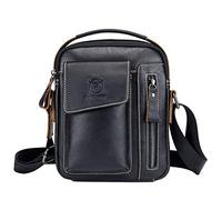 Xieben Borsa A Tracolla In Pelle Vintage Per Uomo Donna Casual Borsa A Tracolla Per Ufficio Cross Body Pack Tote Phone Handbags Sling Chest Pouch Nero