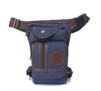 Xieben Canvas Drop Leg Bag Per Uomini Donne Cintura Tattica Militare Marsupio Pouch Moto Equitazione Ciclismo Tattico All'aperto Sport Bum Fanny Pack Blu