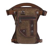 Xieben Canvas Drop Leg Bag per Uomo Donna Marsupio Moto Bike Multi-Purpose Coscia Vita Fanny Pack Uomo Viaggi Equitazione Pesca Escursioni Ciclismo All'aperto Pouch Marrone