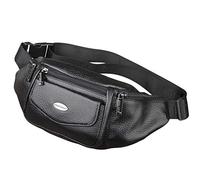 Xieben Marsupio in Pelle Per Uomo Donna Slim Fanny Shoulder Pack Outdoor Viaggi Sport Ciclismo Escursionismo Equitazione Camping Caccia Bum Pouch Casual Nero