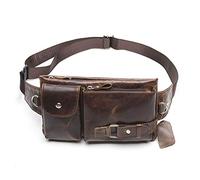 Xieben Marsupio Vintage In Pelle Marsupio Per Uomo Donna Da Viaggio Caccia Arrampicata Multifunzione Hip Bum Cintura Sottile Cellulare Custodia Portafoglio Marsupio Marrone