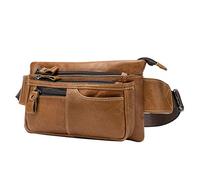 Xieben Vintage Marsupio Per Uomo Donna Viaggi Escursionismo Running Hip Bum Belt Borsellino Slim Cellulare Portafoglio Marsupio Marrone Chiaro