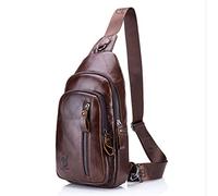 Xieben Zaino in pelle Borsa a tracolla per uomo Donna Tracolla a tracolla Petto Zaino da giorno Zaini Viaggio all'aperto Campeggio Escursionismo Daypack