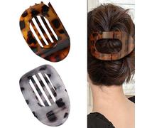 Xiedeai Pinze per Capelli 2 Pezzi, Fermacapelli Francesi Grandi, Design Curvo per Massimo Comfort anche da Sdraiata, Guida e Sonno (Lucida, Stampa leopardata)