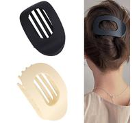 Xiedeai Pinze per Capelli 2 Pezzi, Fermacapelli Francesi Grandi, Design Curvo per Massimo Comfort anche da Sdraiata, Guida e Sonno (Opaca, Bianco Nero)