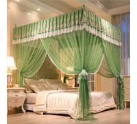 XIEHEMAO Zanzariera a 3 Aperture for Camera da Letto di Casa con Pali di Supporto, Rete a Rete Crittografata Addensata, Baldacchino Stabile Anti-Zanzara for Letti di Tutte le Dimensioni(180 * 200cm)