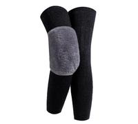 XIEHYA 1 paio di ginocchiere invernali ispessite antivento, resistenti al freddo, calde, maniche ginocchio, elastiche universali, unisex Per Unisex