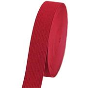 XIEHYA 4 pezzi/10 Metri Fasce Elastiche di Colore Intrecciate Cinghia Elastica Pesante Elasticità Maglia Fascia Piatta for copriletto in Vita Fai da Te per Pantaloni Progetti DIY(Bright Red)