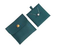 XIEHYA 5 pezzi in microfibra con bottone a pressione borsa for gioielli sacchetto regalo for imballaggio orecchini anello collana braccialetto organizzatore Per Collana Anelli(Blue-Green)