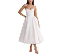XIEHYA Abito da Sera Lungo Estivo Arrivi Eleganti Corsetto con Cinturino for Spaghetti Bustier in Raso Prom Donna per Party(White,M)