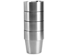 XIEHYA Bicchieri in metallo Confezione da 4 bicchieri coibentati impilabili a doppia parete in acciaio inossidabile 6 once for viaggi, campeggio, casa all'aperto Per Bevande Calde e Fredde