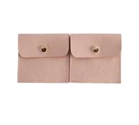 XIEHYA Confezione da 5 mini buste for gioielli, chiusura con bottone a pressione, in microfibra scamosciata, collane, orecchini, confezioni a marsupio Per Collana Anelli(Peach)