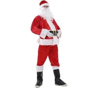 XIEHYA Costume Da Babbo Natale Costume da Babbo Natale soffice for adulto Set 7 pezzi for uomo e donna(M)