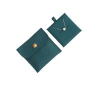 XIEHYA Mini sacchetti for imballaggio di gioielli da 5 pezzi con carta interna, collana, anello, orecchini, custodia for regali, busta bottone a pressione Per Collana Anelli(A-Blue Green)
