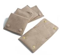 XIEHYA Mini sacchetti for imballaggio di gioielli da 5 pezzi con carta interna, collana, anello, orecchini, custodia for regali, busta bottone a pressione Per Collana Anelli(D-Khaki)