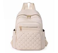 XIEHYA Zaino Rivetto Zaino da donna a tre strati con design in tessuto di nylon rivetti, grande capacità, borsa for la scuola for ragazzi e anziani(Beige)