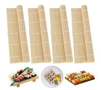 XIEJ Stuoia per Sushi, Stuoia per Sushi in Bambu, Tappetino per Sushi Riutilizzabile per Ristoranti Giapponesi, Appartamenti, Negozi di Sushi e Così via, 24 x 24 cm
