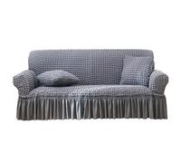 XIEMINLE Copridivano con cinghie antiscivolo, protezione elastica per mobili, lavabile, per animali domestici e bambini, coprisedia elasticizzato (3 posti, grigio chiaro)