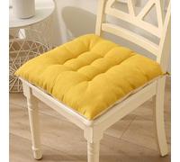 XIEMINLE Cuscini per sedia da ufficio in cotone e lino, con laccetti, per cucina e sala da pranzo, cuscino quadrato, per soggiorno, cuscini spessi, per casa, giardino, patio (40 x 40 x 4 cm, giallo)