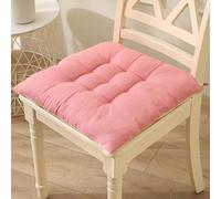 XIEMINLE Cuscini per sedia da ufficio in cotone e lino, con laccetti, per cucina e sala da pranzo, cuscino quadrato, per soggiorno, cuscini spessi, per casa, giardino, patio (40 x 40 x 4 cm, rosa)