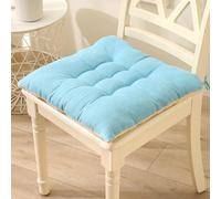 XIEMINLE Cuscini quadrati per sedia da ufficio in cotone e lino, con laccetti, per cucina e sala da pranzo, soggiorno, cuscini spessi per casa, giardino, patio (30 x 30 x 3 cm, blu)