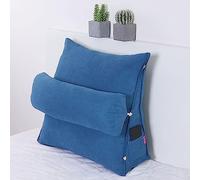 XIEMINLE Cuscino a cuneo con collo regolabile, testiera del letto, cuscino lombare triangolare con cerniera, cuscino da lettura per divano letto, 60 x 50 x 20 cm, blu1