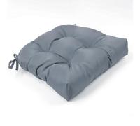 XIEMINLE Cuscino impermeabile per sedia da esterno, con lacci, antiscivolo, quadrato, per patio, balcone, soggiorno, cucina (grigio)