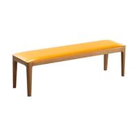 XIEMINLE Cuscino per panca da pranzo, in pelle, cuscino per panca da 2-3 4 posti, impermeabile, con finestra a bovindo, con cerniera, per sedia a dondolo (160 x 35 cm, giallo)