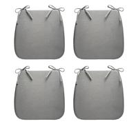 XIEMINLE Cuscino per sedia con laccetto, per sedie da pranzo, cuscino spesso e morbido, cuscino per sedia, per soggiorno, casa, cucina, ufficio, 36 x 38 x 4 cm, 4 pezzi, grigio1