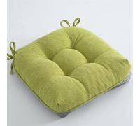 XIEMINLE Cuscino quadrato per sedia in lino e cotone, per cucina, ufficio, con laccetti, cuscino quadrato, per sala da pranzo, giardino, soggiorno, patio, balcone (verde)