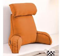 XIEMINLE Grande cuscino da lettura per divano, sedia e letto, cuscino per braccioli, cuscino di supporto lombare, cuscino per schienale, cuscino per la lettura, 75 x 40 x 55 cm, arancione
