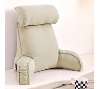 XIEMINLE Grande cuscino da lettura per divano, sedia e letto, cuscino per braccioli, cuscino di supporto lombare, cuscino per schienale, cuscino per la lettura, 75 x 40 x 55 cm, beige