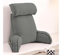 XIEMINLE Grande cuscino da lettura per divano, sedia, letto, braccia, cuscino lombare, schienale, cuscino lombare, cuscino per la vita, cuscino per la schiena, 75 x 40 x 55 cm, grigio 2
