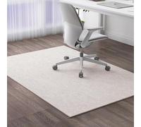 XIEMINLE Tappetino per sedia da scrivania, per pavimenti in legno duro, antiscivolo, per sedia da ufficio, casa e ufficio (80 x 120 cm, beige)