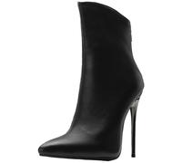 XIEPP Stivaletti da donna con tacco a spillo con cerniera posteriore, Nero , 45 EU